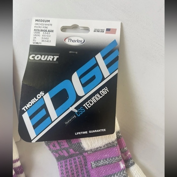thorols court/running edge css technology socks Micro Mini Medium - Picture 2 of 8